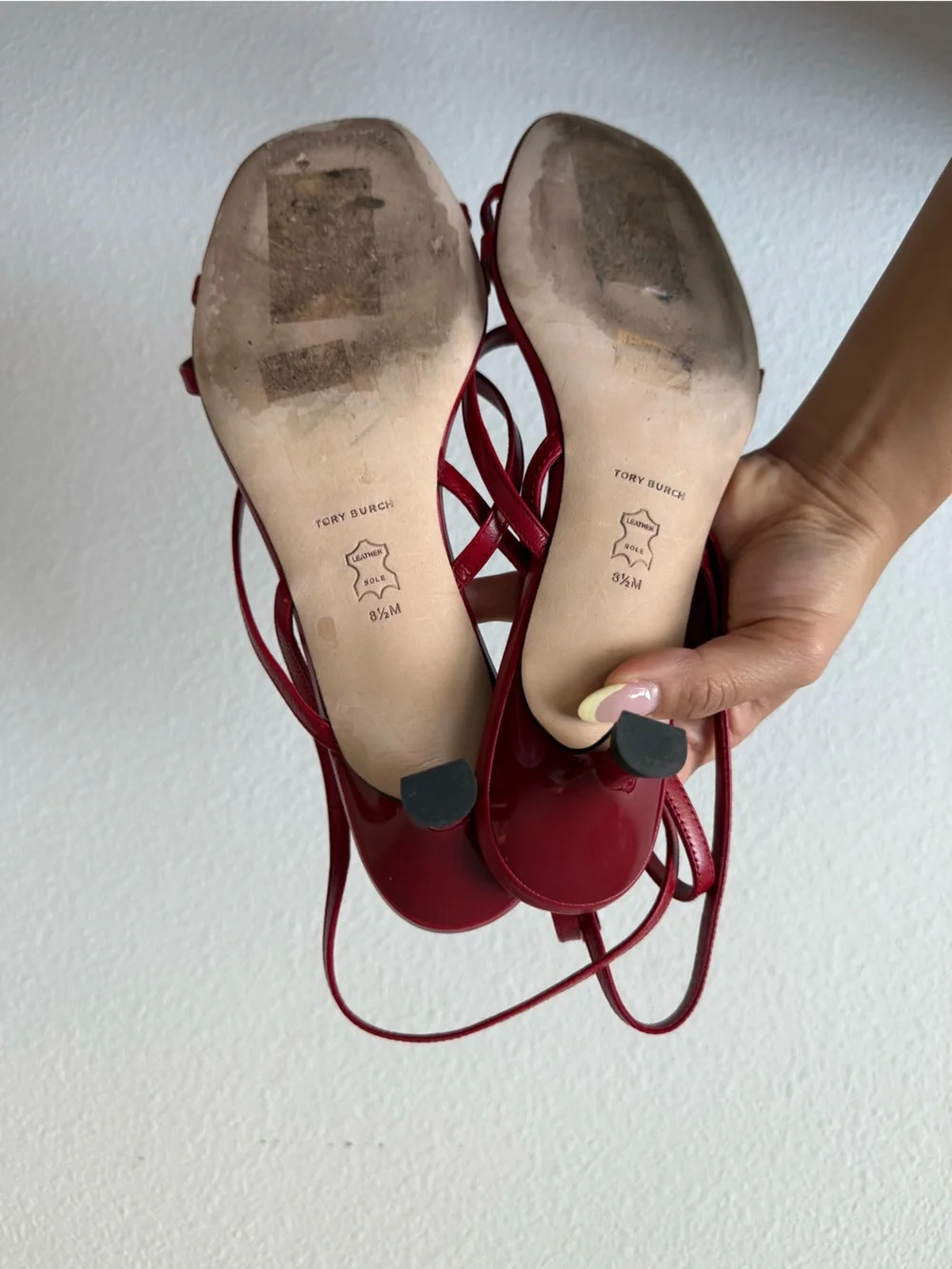 Tory Burch Red Leather Strappy Sandals